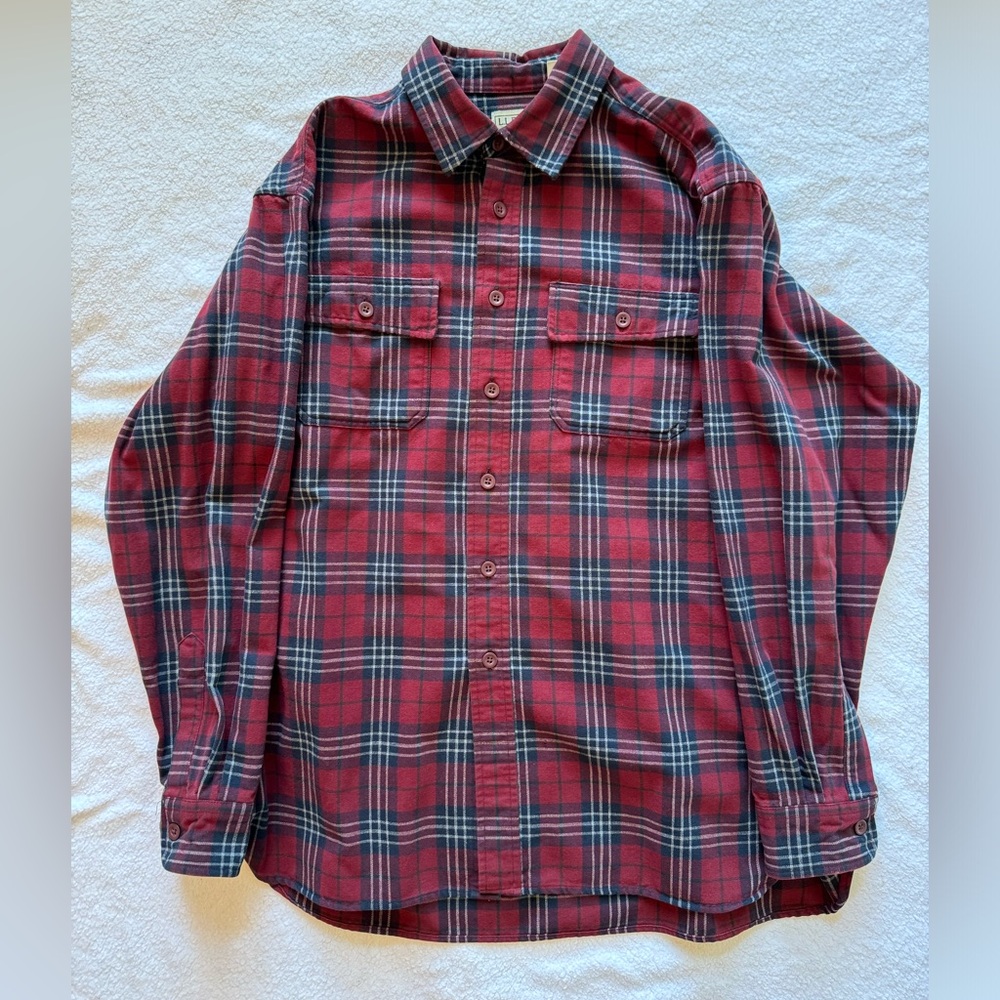 LL Bean Flannel Long Sleeve Button Up Shirt